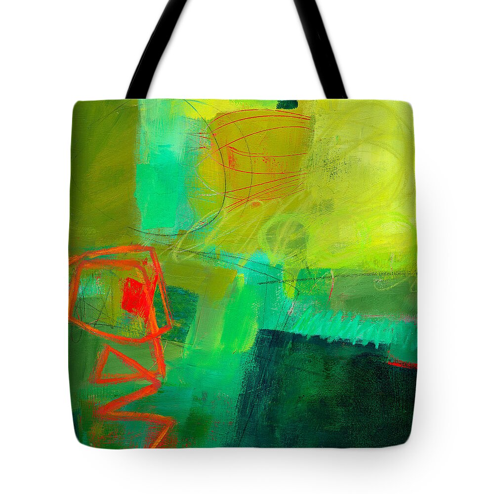 Color Tote Bag featuring the painting Green and Red #1 by Jane Davies