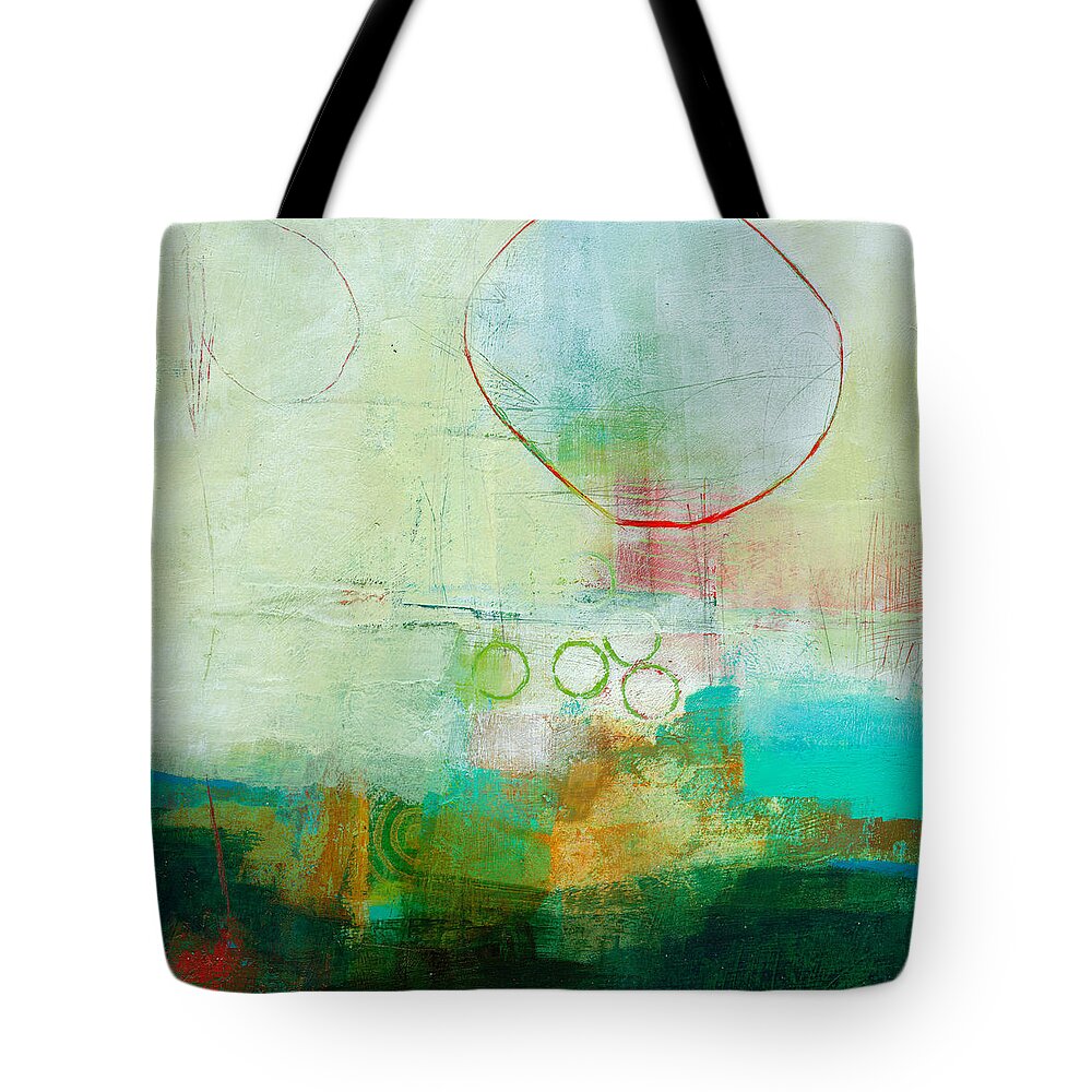 Acrylic Tote Bag featuring the painting Green and Red 6 by Jane Davies