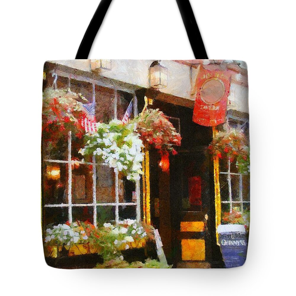 Bar Tote Bag featuring the painting Green Dragon Tavern by Jeffrey Kolker