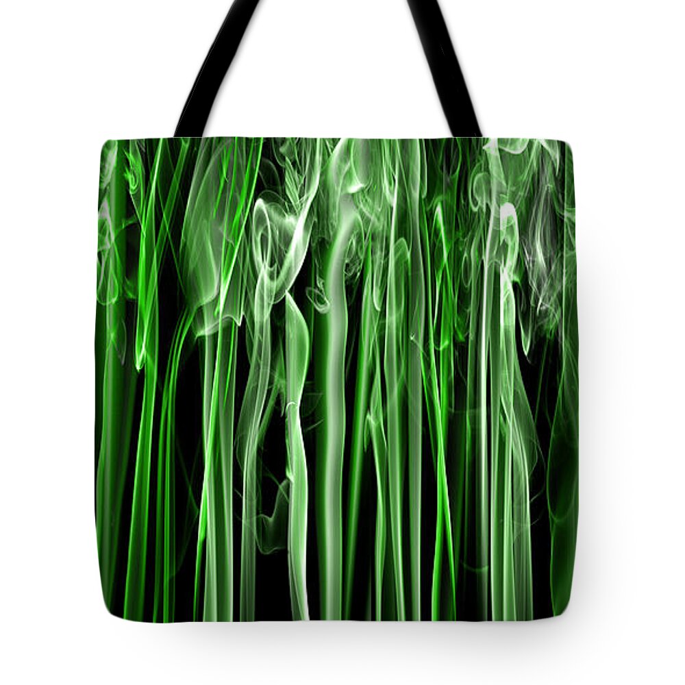 Smoke Tote Bag featuring the photograph Green Grass Smoke Photography by Sabine Jacobs
