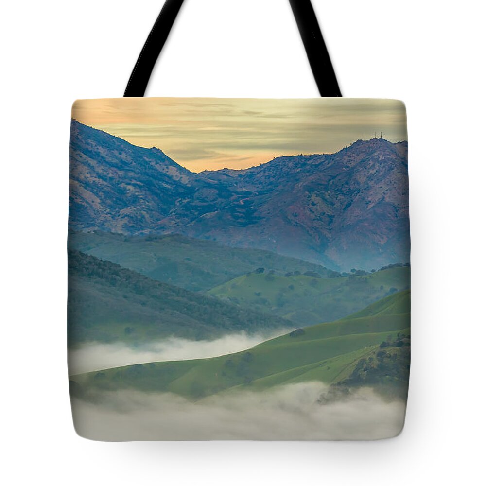 Landscape Tote Bag featuring the photograph Green Hills and Mt. Diablo by Marc Crumpler