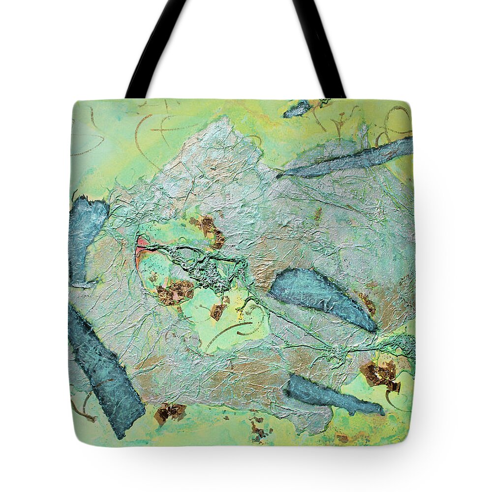 Abstract Painting Tote Bag featuring the painting Green of the Earth Plane by Asha Carolyn Young