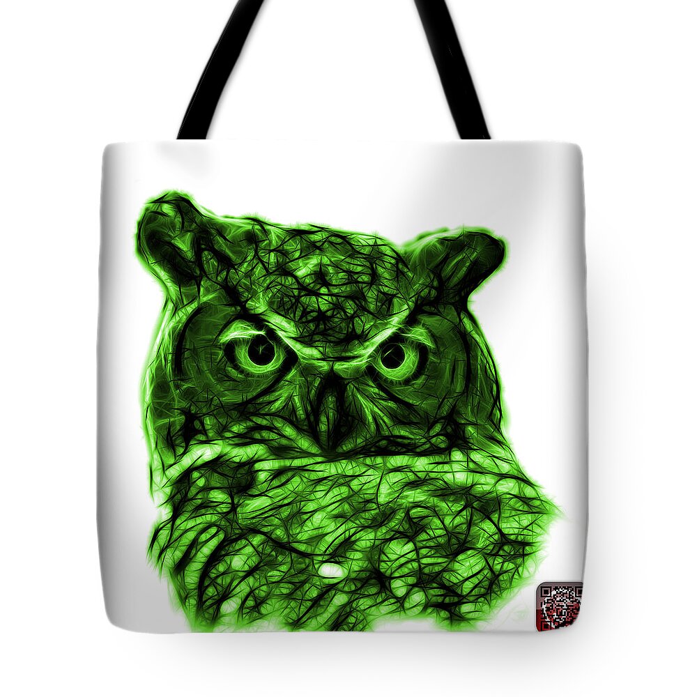 Owl Tote Bag featuring the digital art Green Owl 4436 - F S M by James Ahn