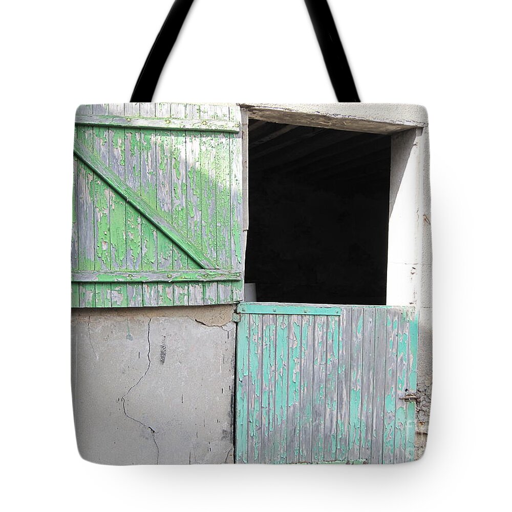 Green Stable Door Tote Bag featuring the photograph Green Stable Door by HEVi FineArt