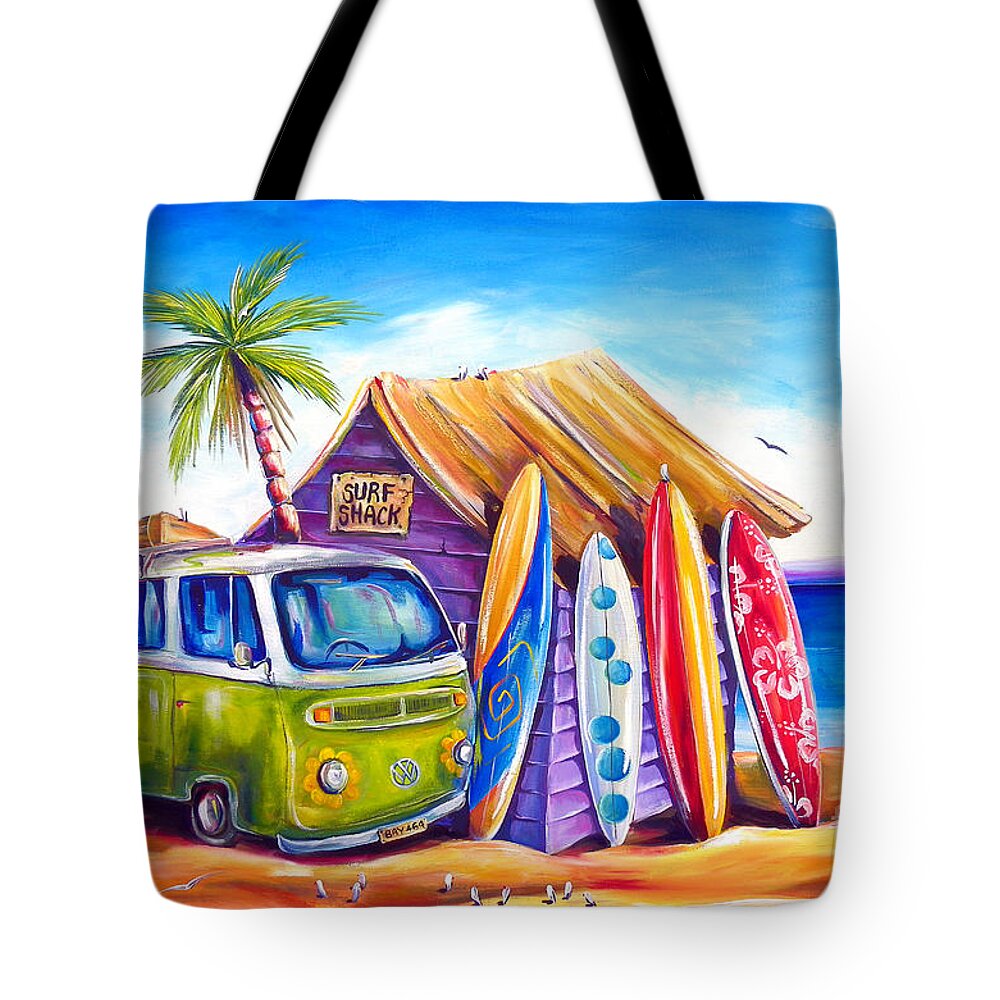 Kombi Tote Bag featuring the painting Greenie by Deb Broughton