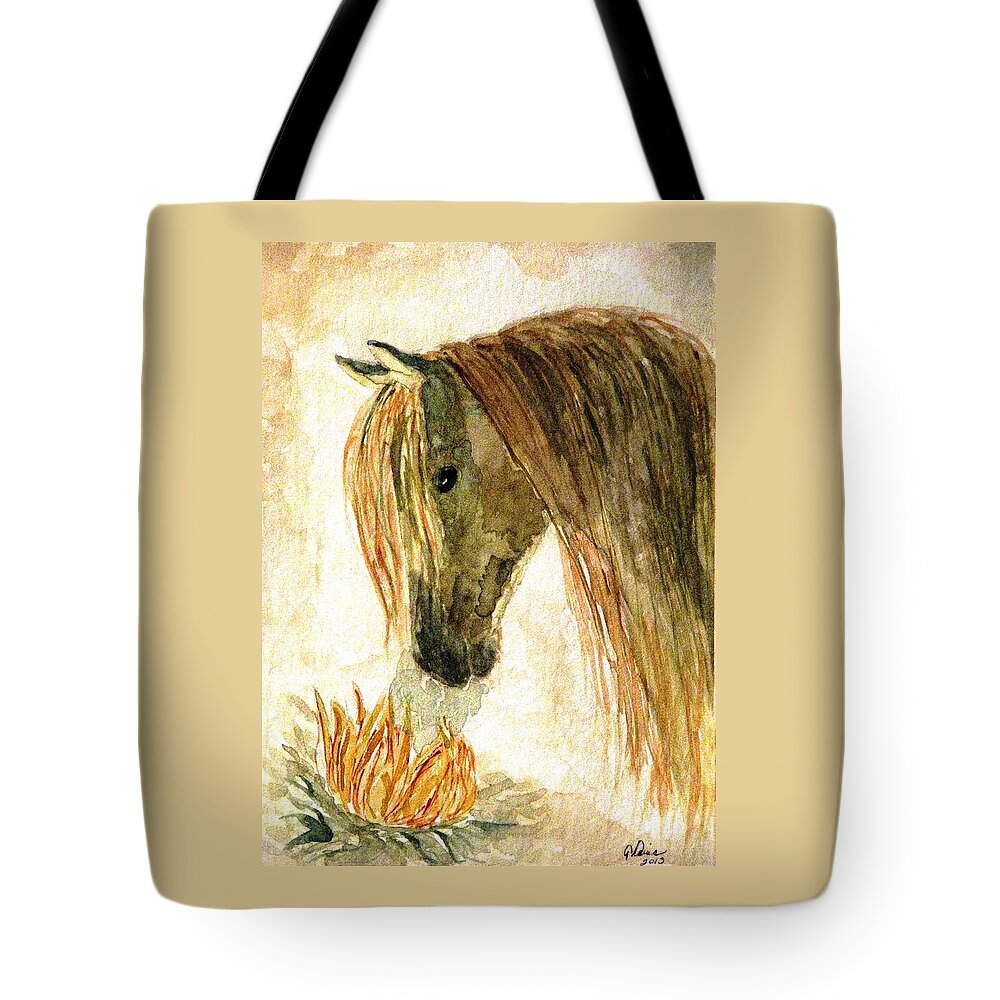 Sunflowers Tote Bag featuring the painting Greeting A Sunflower by Angela Davies