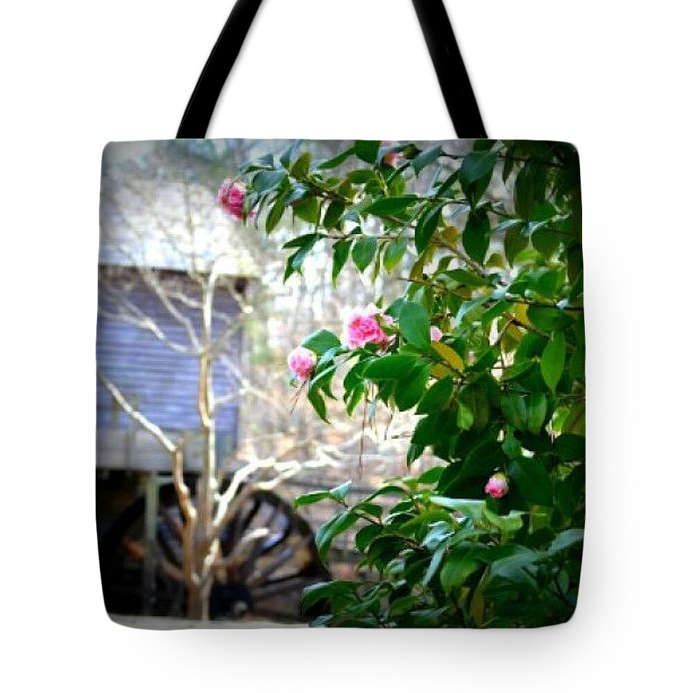 Roses Tote Bag featuring the photograph Grist Mill Roses by Tara Potts
