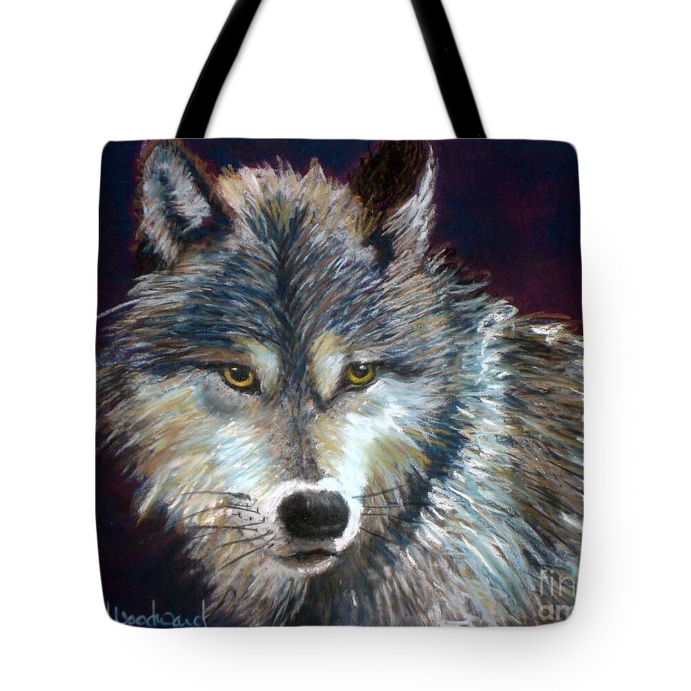 Wolf Tote Bag featuring the painting Grizzer by Susan Woodward