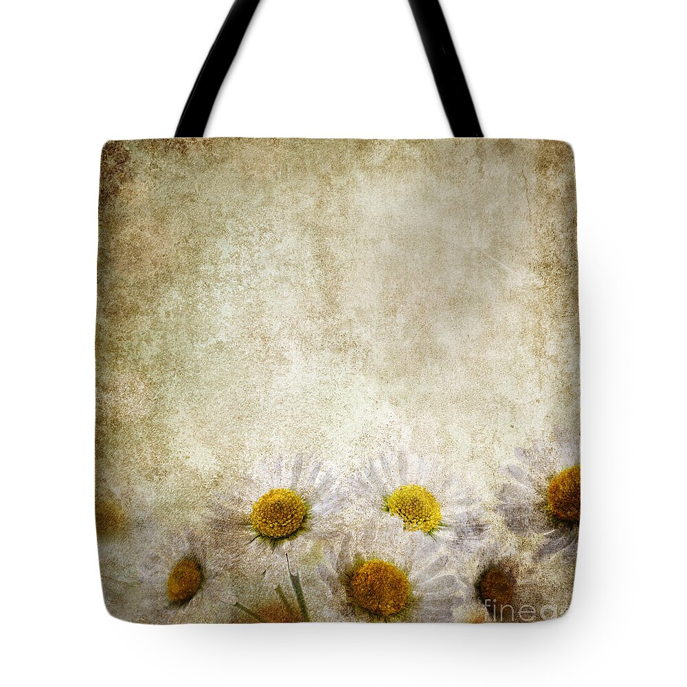 Flower Tote Bag featuring the photograph Grunge Floral Background by Jelena Jovanovic