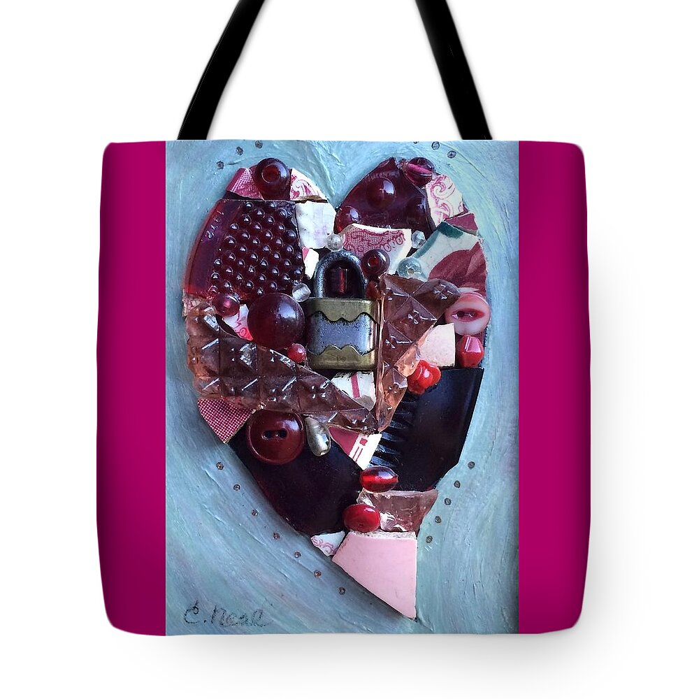 Heart Tote Bag featuring the mixed media Guard Your Heart by Carol Neal