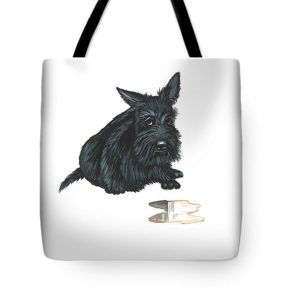 Painting Tote Bag featuring the painting Guilty by Margaryta Yermolayeva