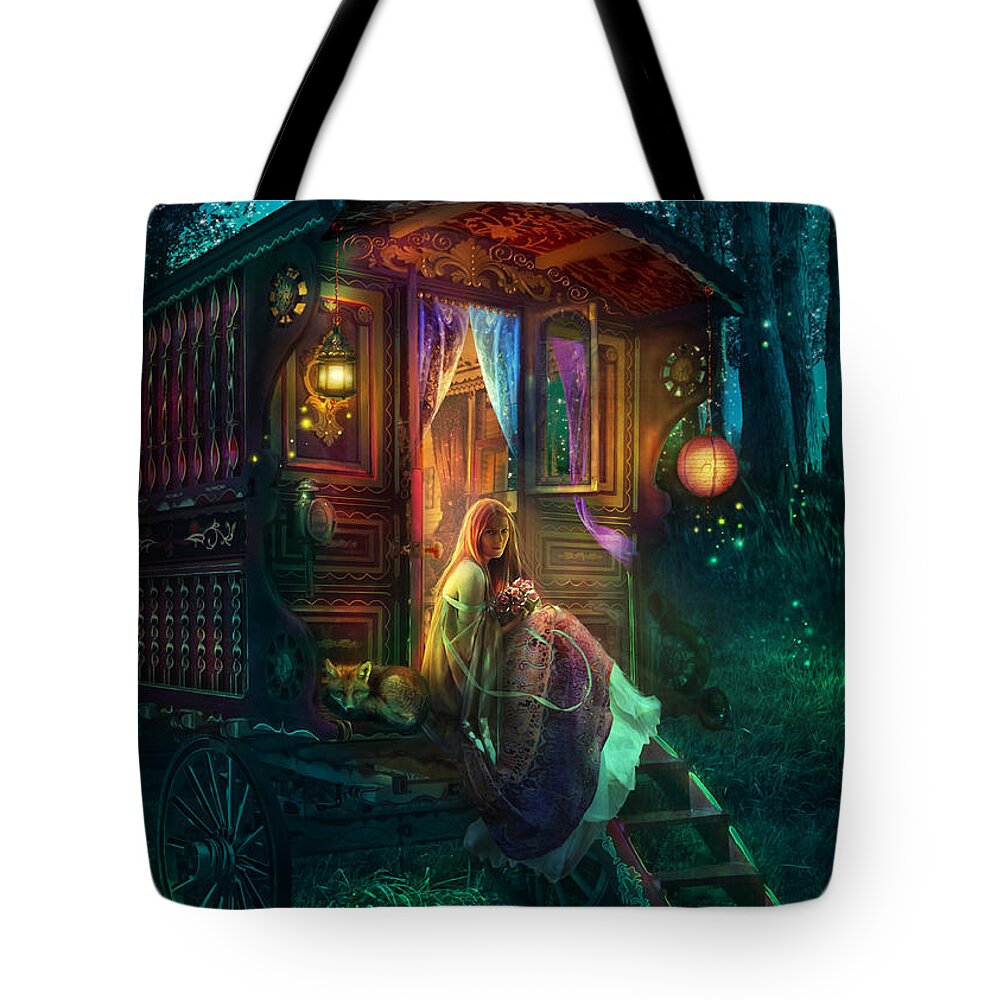 Gypsy Tote Bag featuring the photograph Gypsy Firefly by MGL Meiklejohn Graphics Licensing