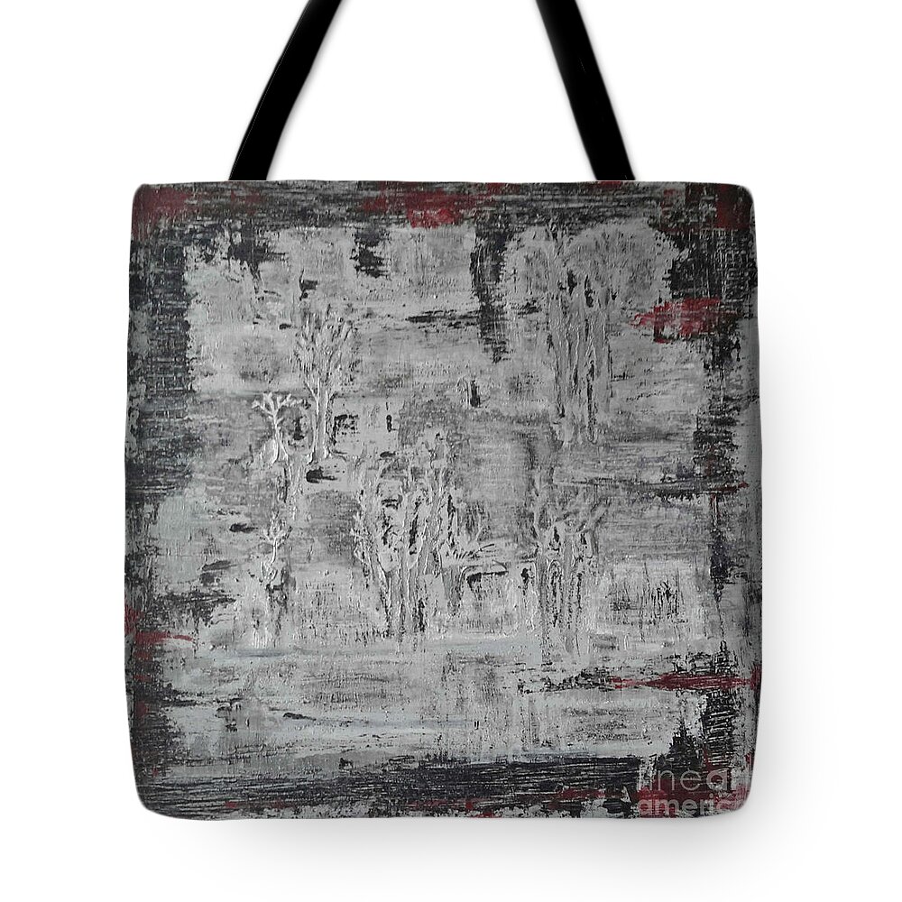 Abstract Painting Strcutured Mix Tote Bag featuring the painting H1 - platzhirsch dos by KUNST MIT HERZ Art with heart