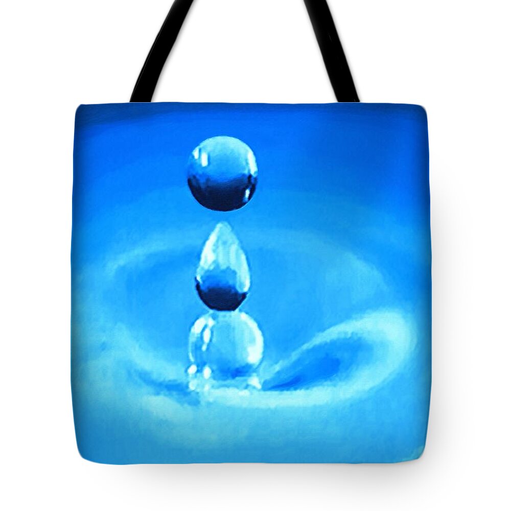 Water Tote Bag featuring the painting H20 by SophiaArt Gallery