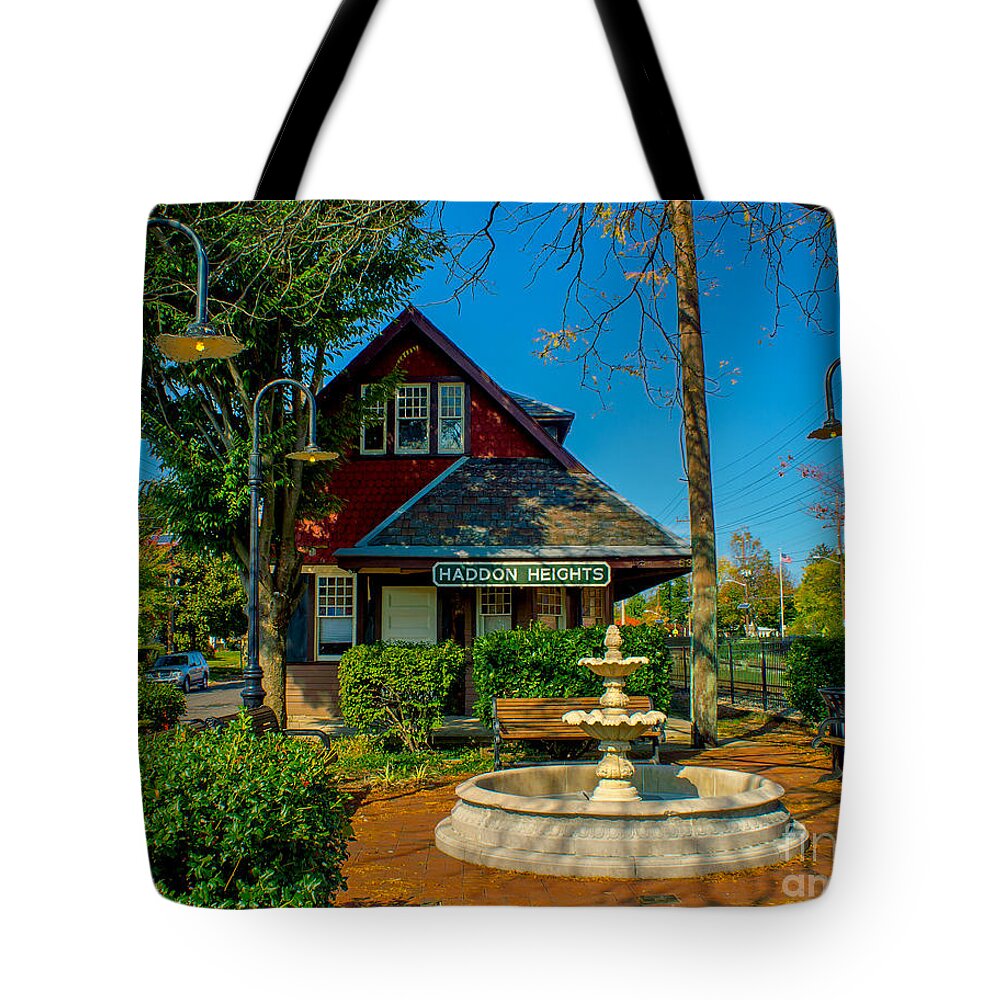 Train Tote Bag featuring the photograph Haddon Heights Station by Nick Zelinsky Jr