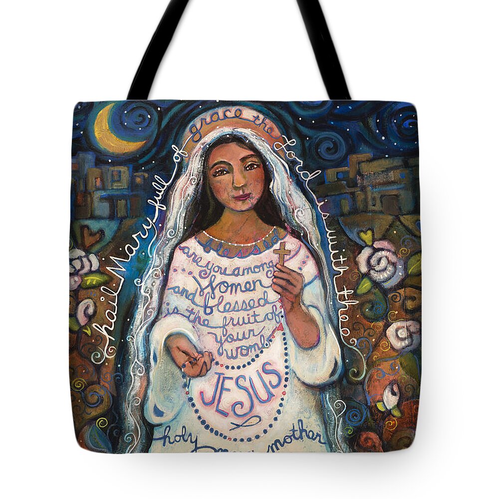 Jen Norton Tote Bag featuring the painting Hail Mary by Jen Norton