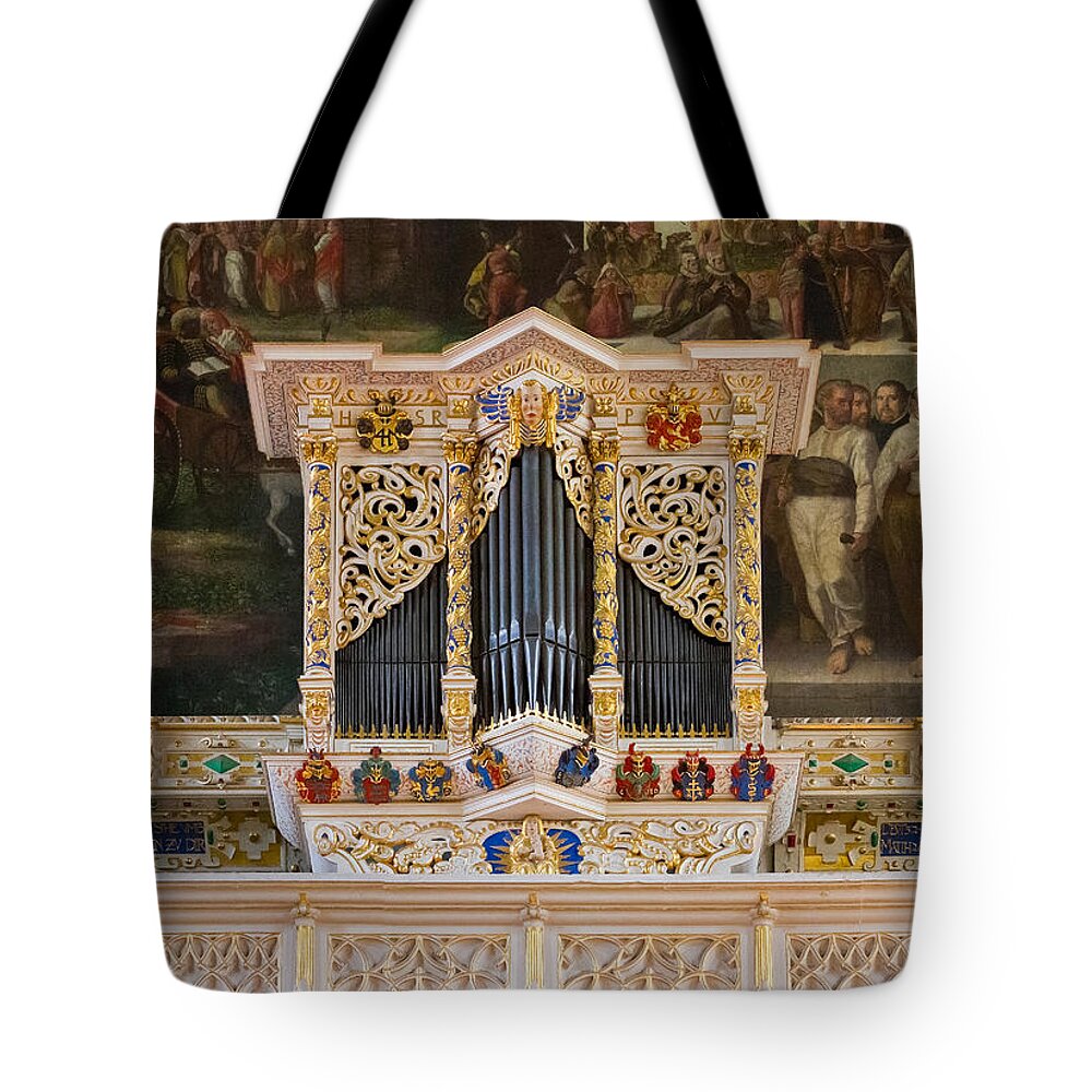 Organ Tote Bag featuring the photograph Halle Handel organ by Jenny Setchell