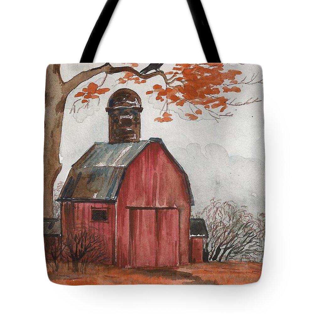 Print Tote Bag featuring the painting Halloween Is Coming by Margaryta Yermolayeva
