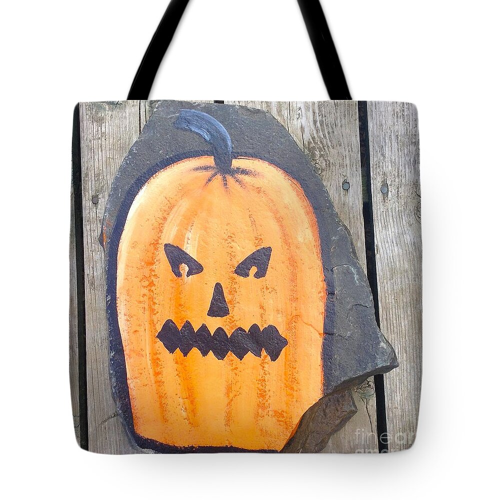 Halloween Tote Bag featuring the painting Halloween Pumpkin by Monika Shepherdson