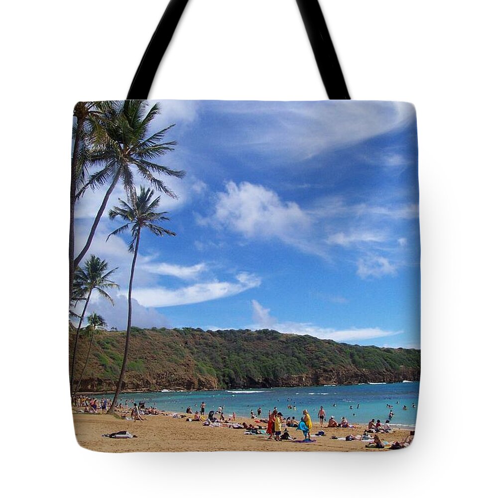 Hanauma Beach Tote Bag featuring the photograph Hanauma Bay Oahu Hawaii by Kenneth Cole