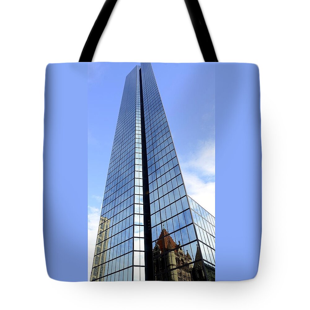 Boston Tote Bag featuring the photograph Hancock Tower by Corinne Rhode
