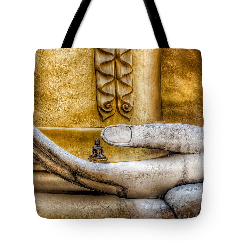 Buddha Tote Bag featuring the photograph Hand of Buddha by Adrian Evans