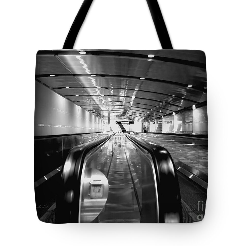 Accelerate Tote Bag featuring the photograph Hand Rails by Bob Mintie