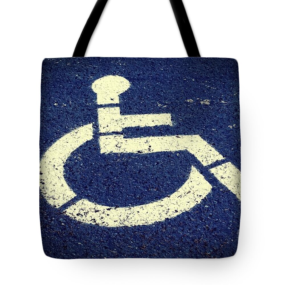Disabled Tote Bag featuring the photograph Handicapped Parking Space by Tikvah's Hope