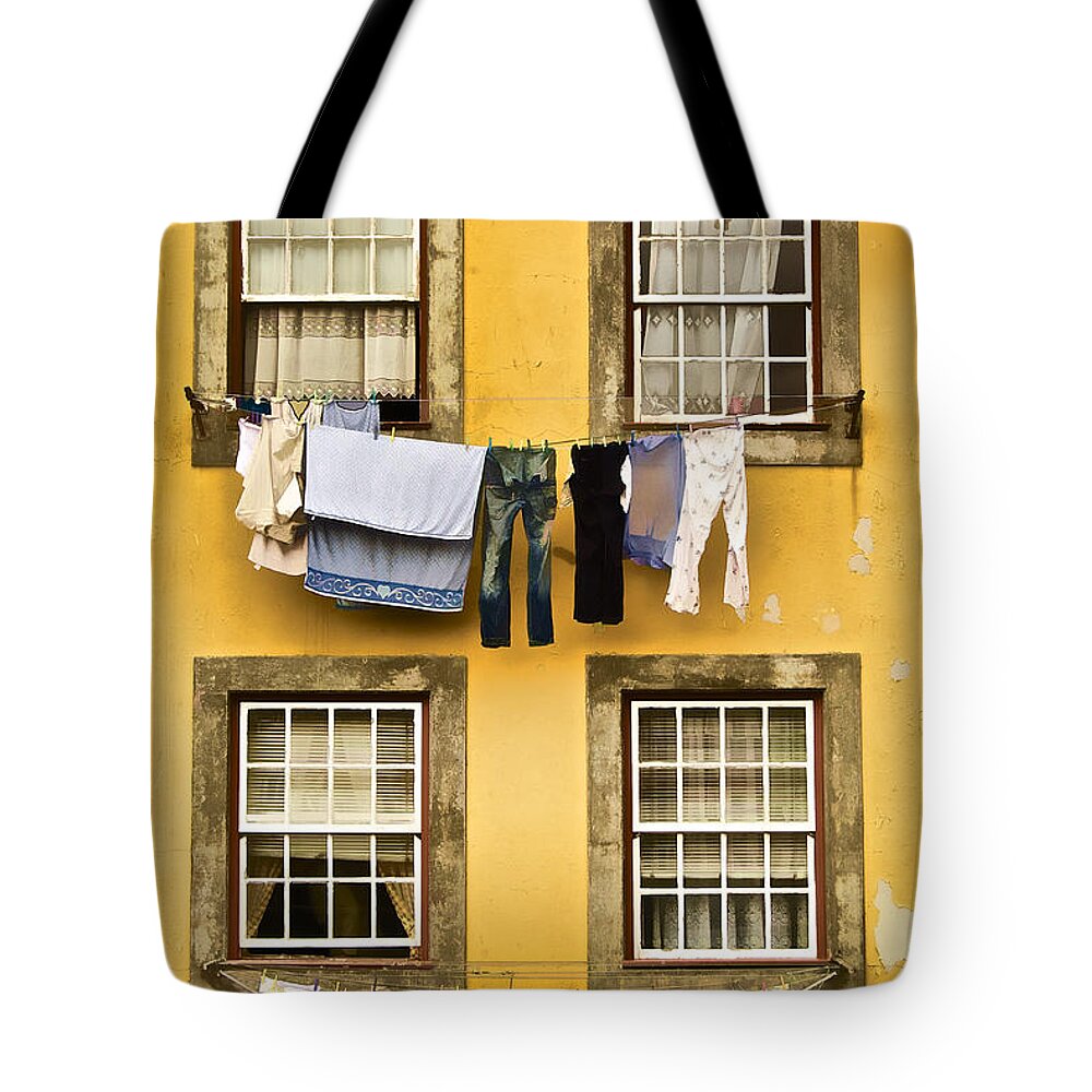Art Tote Bag featuring the photograph Hanging Clothes of Old World Europe by David Letts