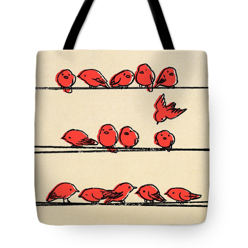 Red Line Tote Bags