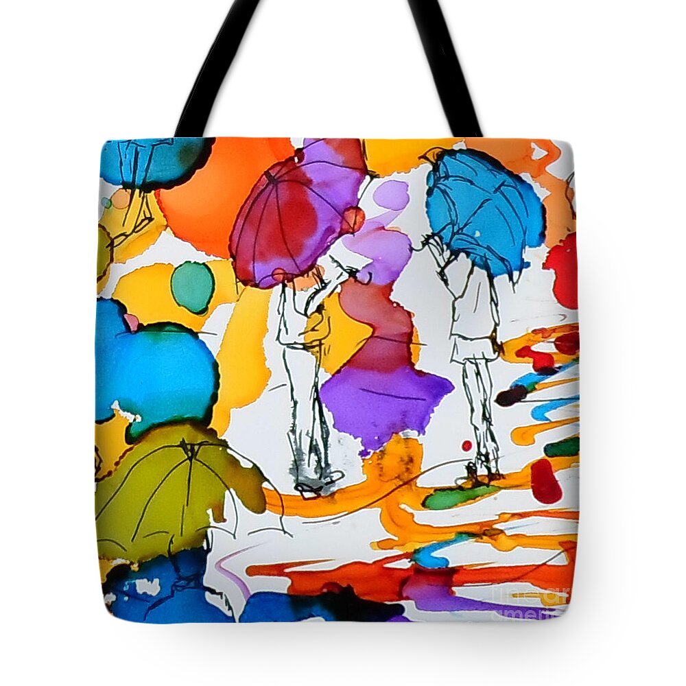 Rain Tote Bag featuring the painting Hanging Out In The Rain 5 by Vicki Housel