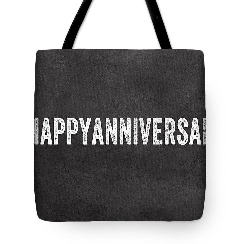 #faaAdWordsBest Tote Bag featuring the mixed media Happy Anniversary- Greeting Card by Linda Woods