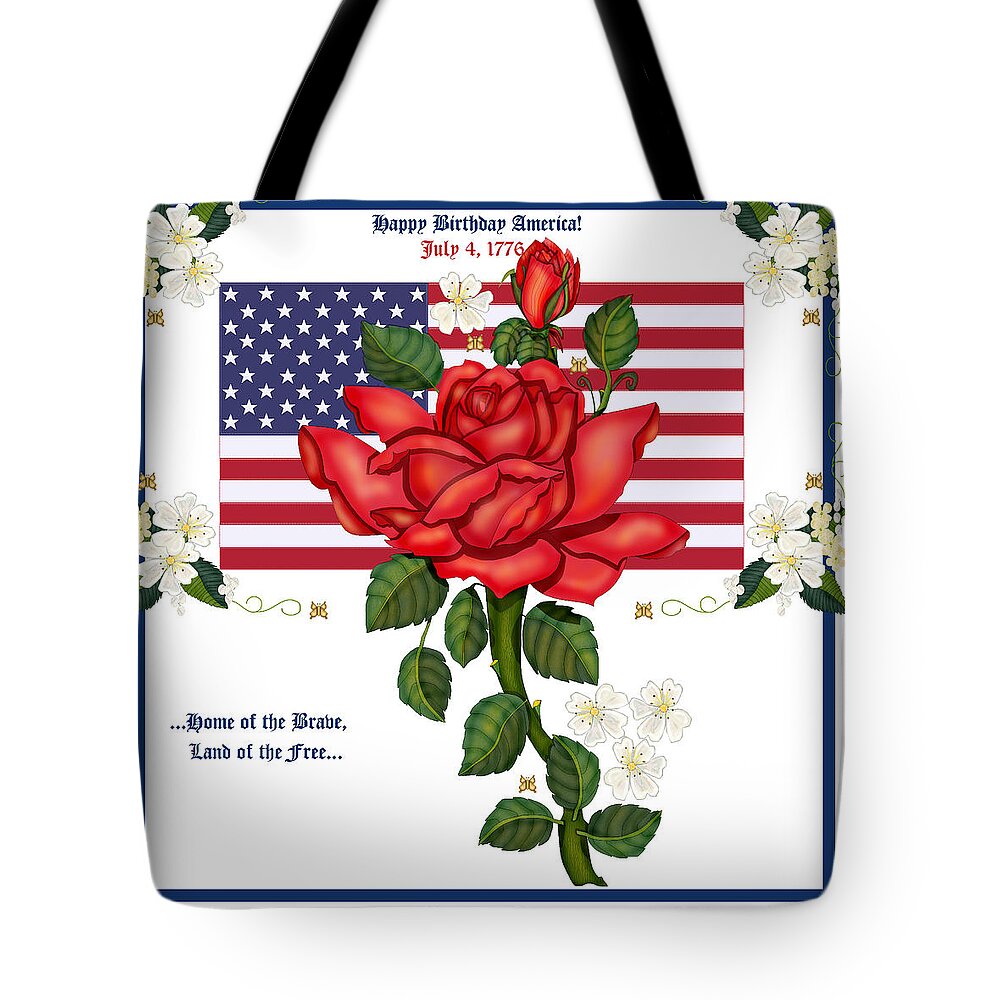 Happy 4th Of July Tote Bag featuring the painting Happy Birthday America by Anne Norskog