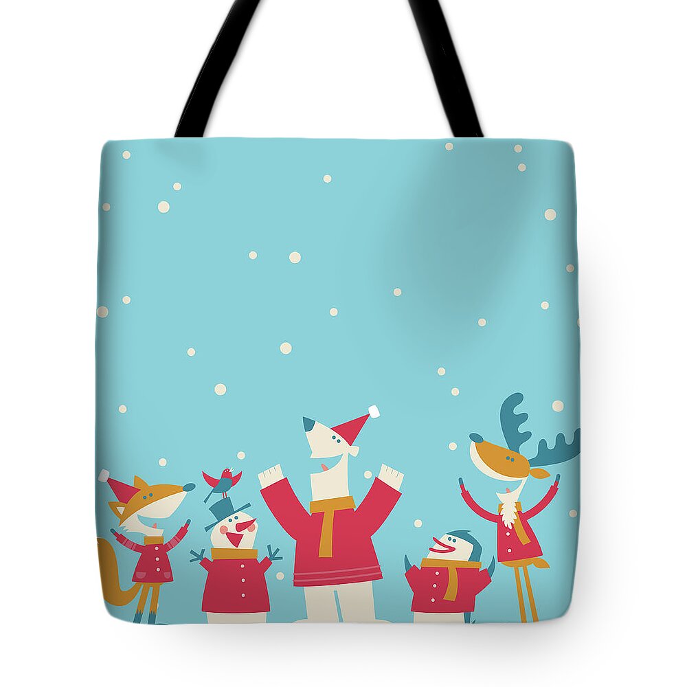 Elf Tote Bag featuring the digital art Happy Christmas by Akindo