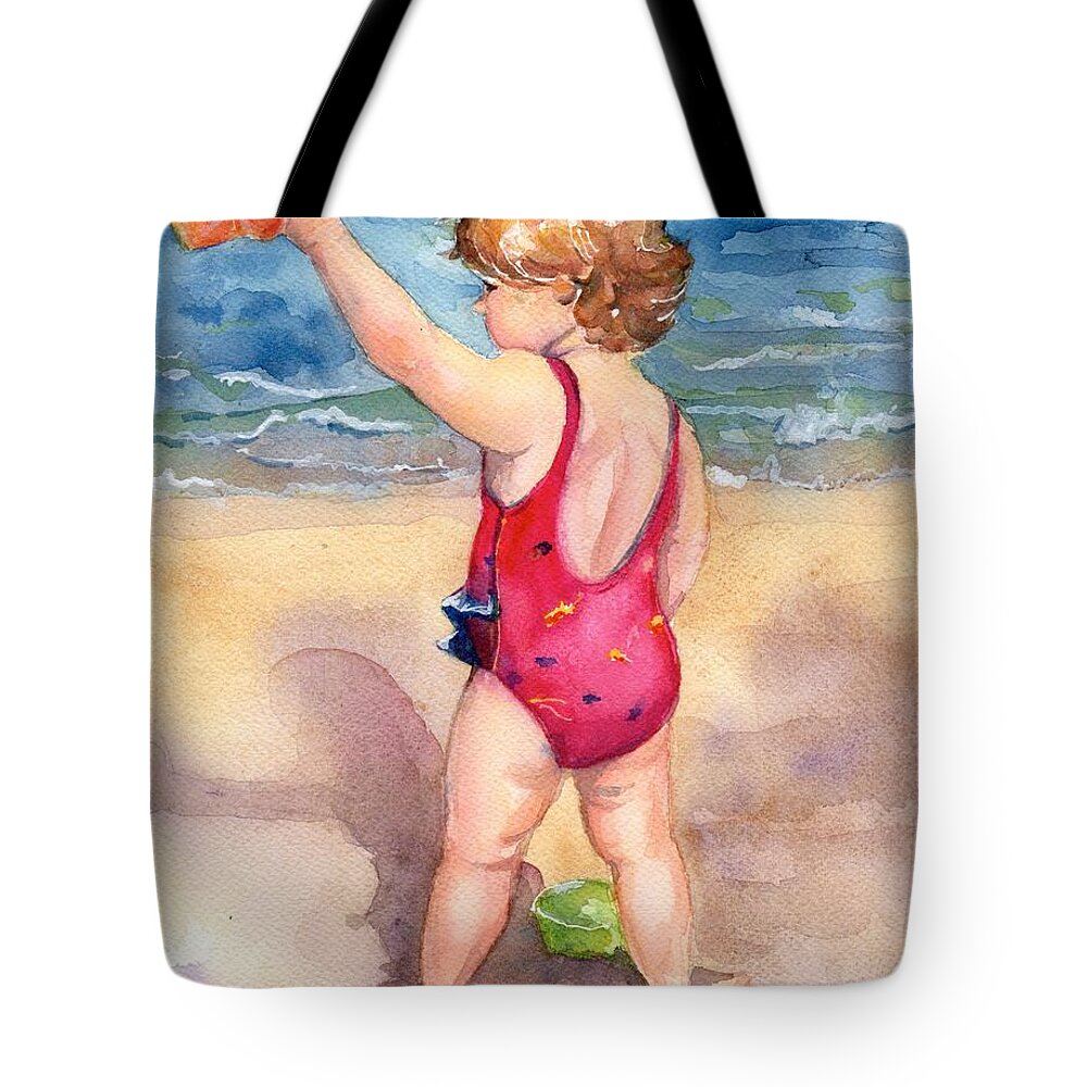 Beach Tote Bag featuring the painting Happy Day by Maria Reichert