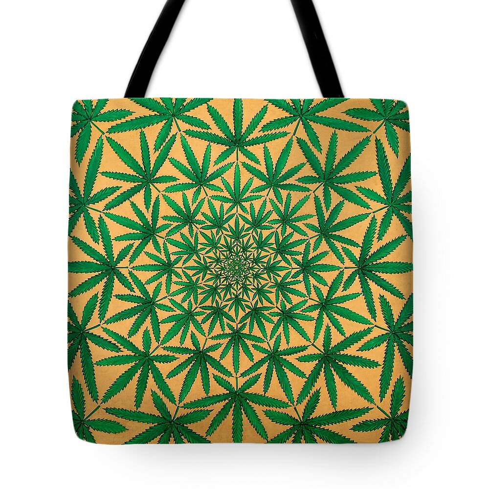 Cannabis Tote Bag featuring the painting Happy Daze by Larry Smart