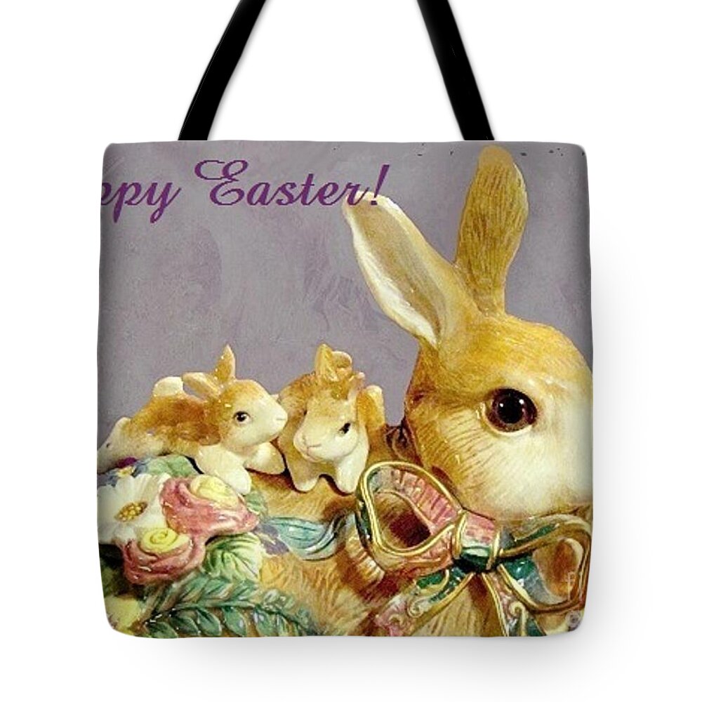 Bunny Tote Bag featuring the photograph Happy Easter by Janette Boyd