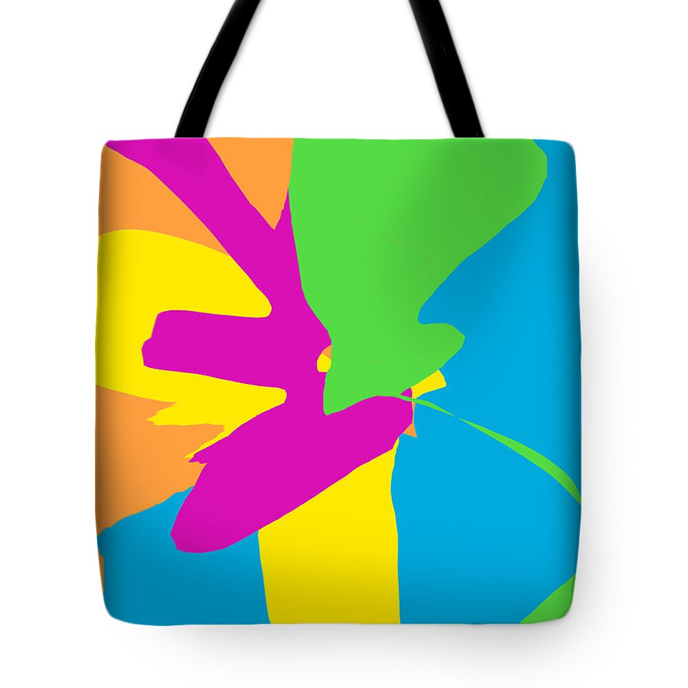 Abstract Art Paintings Flowers In Vase Tote Bag featuring the painting Original Contemporary Abstract Painting Happy Flowers by RjFxx at beautifullart com Friedenthal