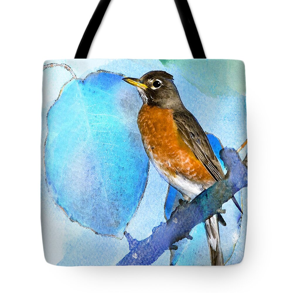 American Robin Tote Bag featuring the photograph Harbinger by Betty LaRue