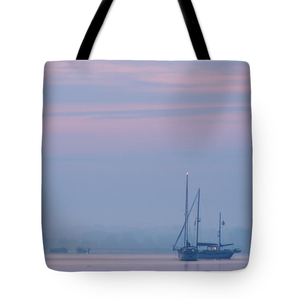 Bay Tote Bag featuring the photograph Harbor before Dawn by David Kay