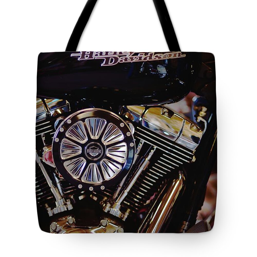Motorcycle Tote Bag featuring the photograph Harley Davidson Abstract by Kae Cheatham