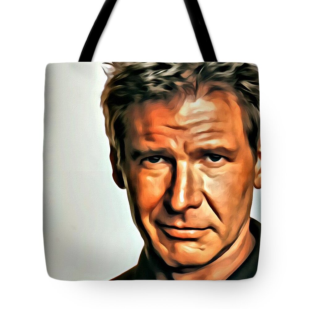 Celebrities Tote Bag featuring the painting Harrison Ford by Florian Rodarte