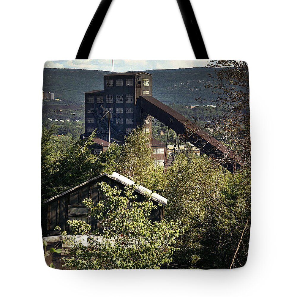 Coal Tote Bag featuring the photograph Harry E Colliery Swoyersville PA Summer 1994 by Arthur Miller
