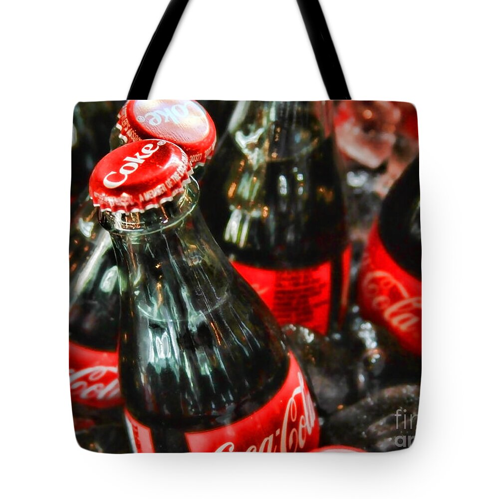 Coke Tote Bag featuring the photograph Have a Coke and Give a Smile by Diana Sainz by Diana Raquel Sainz