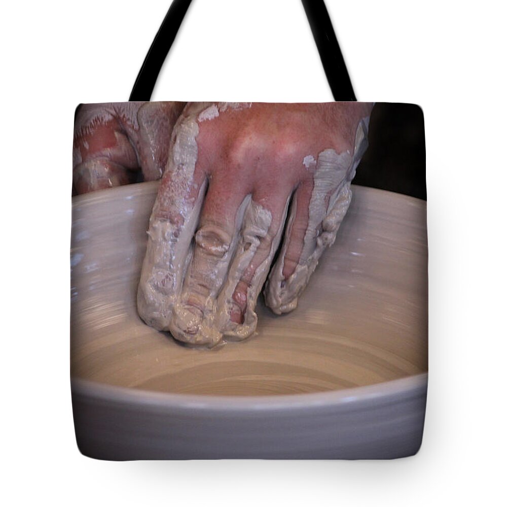 Pottery Tote Bag featuring the photograph The Potter by Skip Tribby