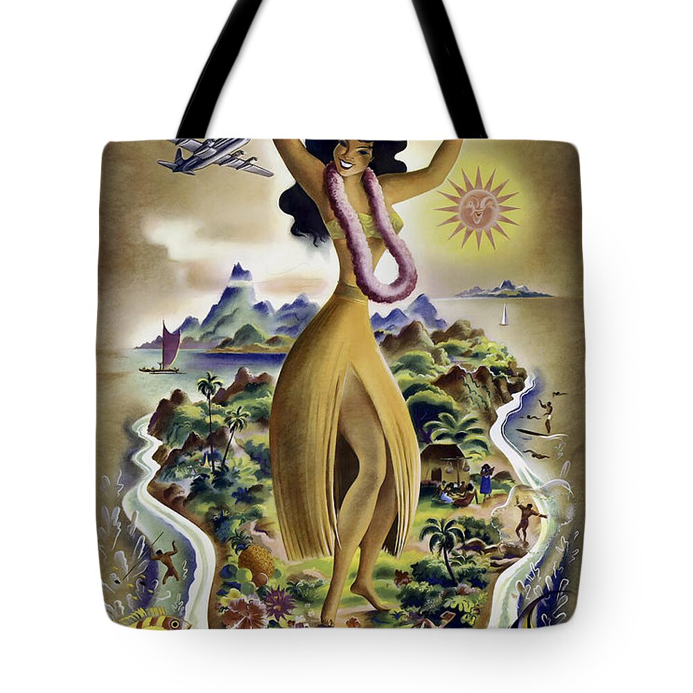 Travel Poster Tote Bag featuring the photograph Hawaii Vintage Travel Poster by Jon Neidert