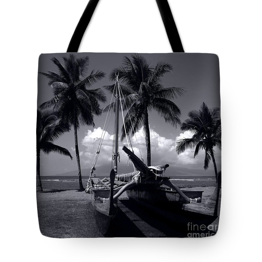 Aloha Tote Bag featuring the photograph Hawaiian Sailing Canoe Maui Hawaii by Sharon Mau