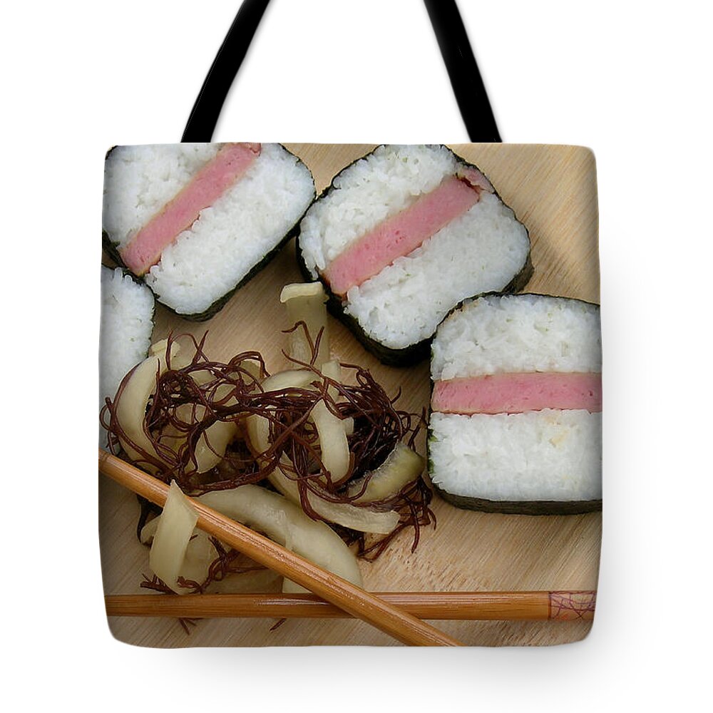 Spam Tote Bag featuring the photograph Hawaiian Spam Musubi by James Temple