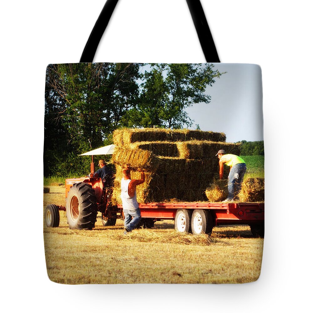 Hay Tote Bag featuring the photograph Hay Haulers by Cricket Hackmann