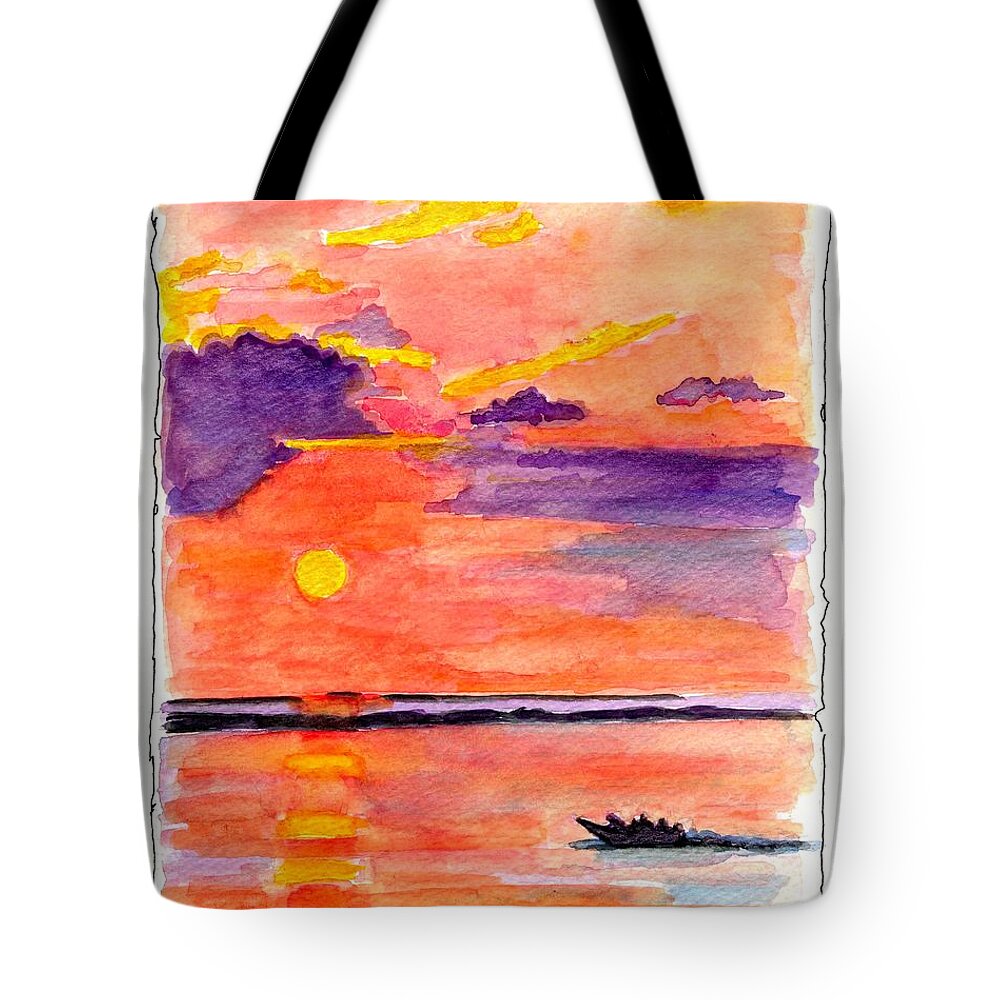 Boating Tote Bag featuring the painting Heading Home by Adele Bower